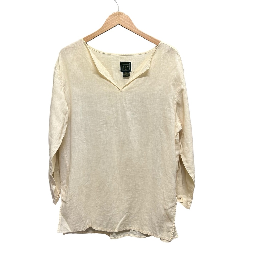 Vintage Concept XXV Cream Linen Blend Minimalist Top Size M